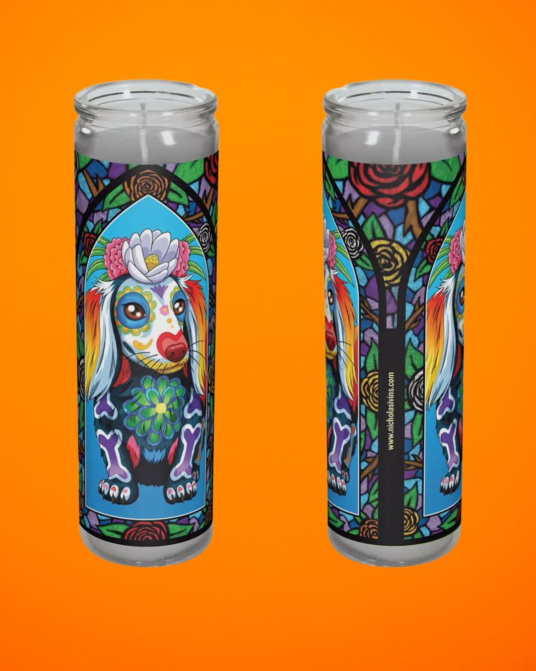 Long Haired Dachshund Candle